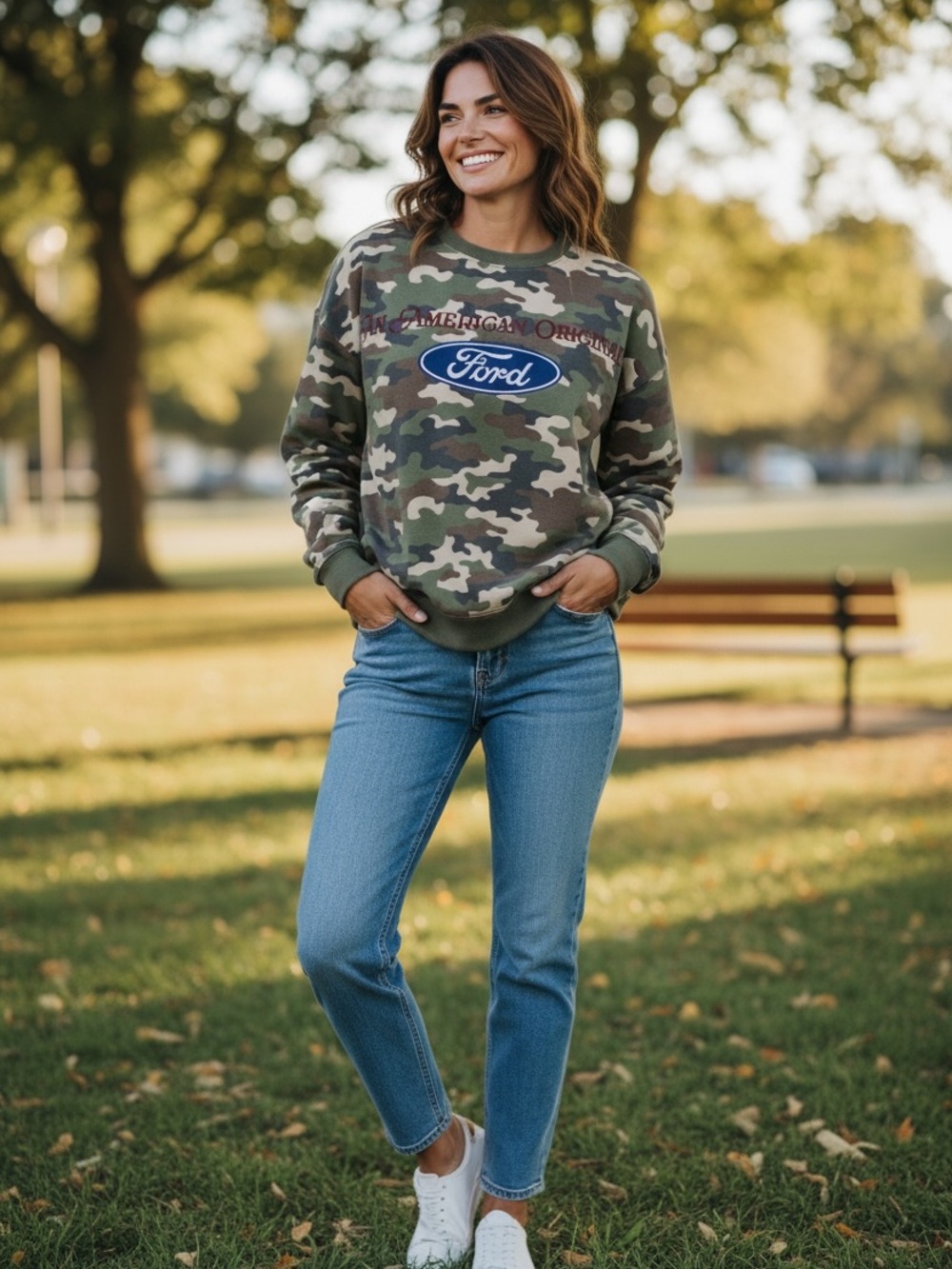 Hybrid Apparel Ford An American Original Camo
Graphic Sweatshirt